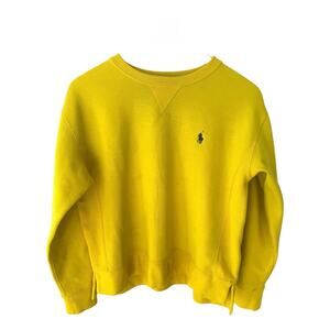 Polo Ralph Lauren Crewneck Sweatshirt Womens Medium Yellow Classic Logo Pullover